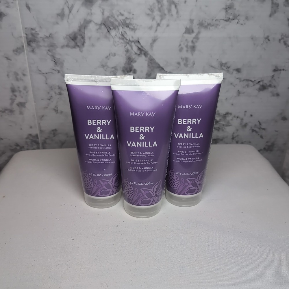 3x MARY KAY BERRY AND VANILLA SCENTED BODY LOTION~6.7 FL OZ. EACH